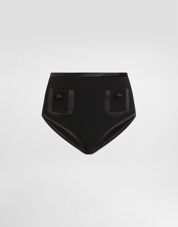 Dolce & Gabbana Woolen high-waisted panties Black FTBM0TFU21E