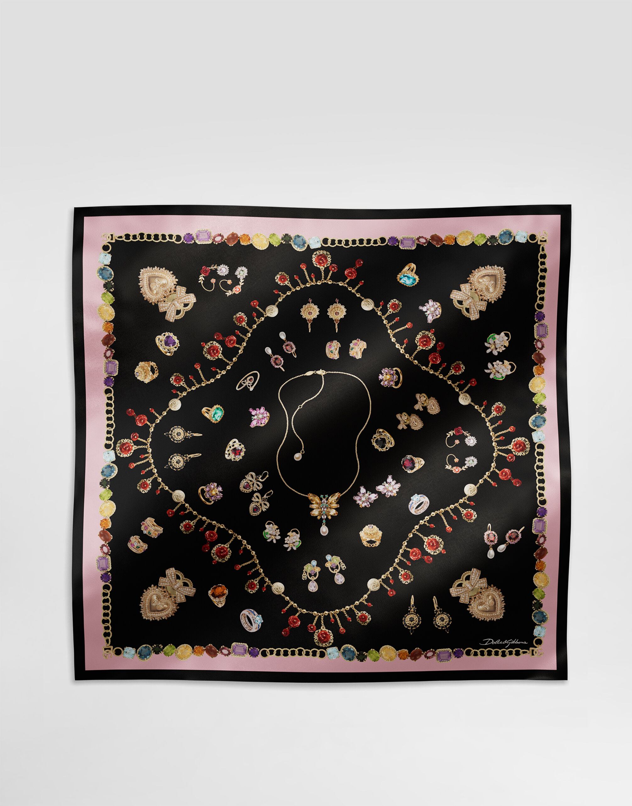 【関税&送料込】Dolce & Gabbana Foulard Floral-print silk twill foulard (70x70) in Print for Women