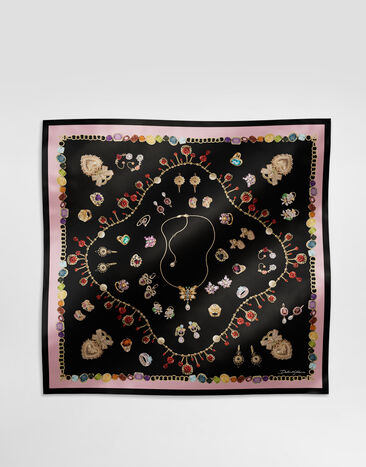 Dolce & Gabbana Jewelry-print silk twill foulard (70x70) White BB6002B2EM1