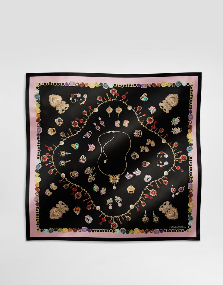Dolce & Gabbana Jewelry-print silk twill foulard (70x70) Print FN092RGDCXV
