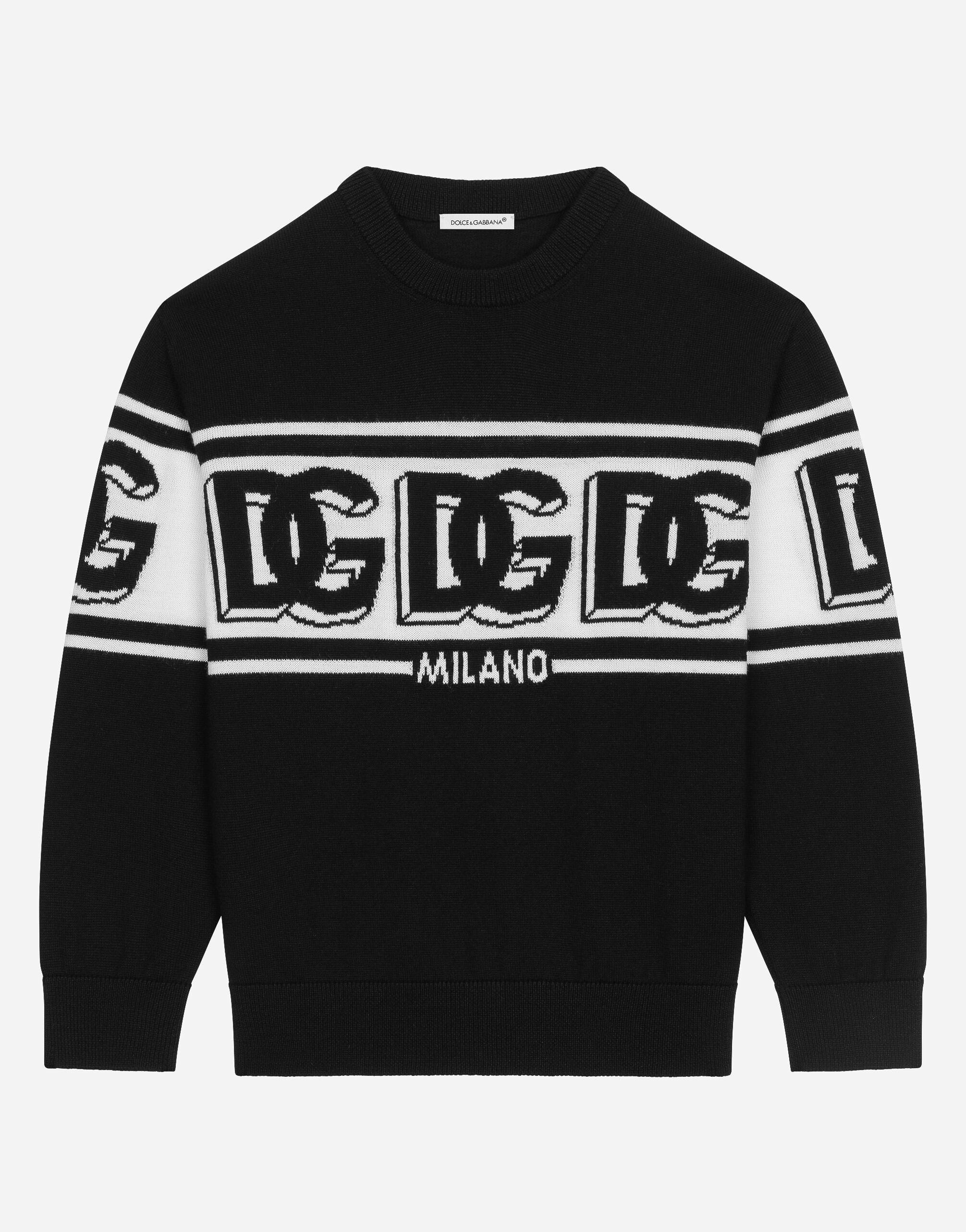 Dolce & Gabbana Джемпер из хлопка чулочной вязки черный L4KWE1JCVR9