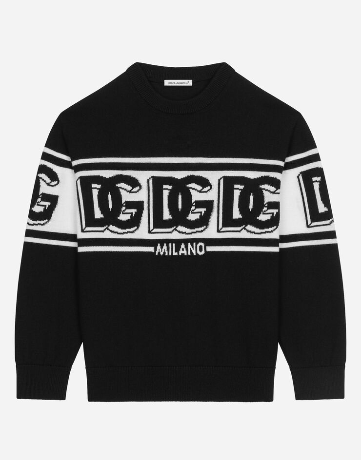 Dolce & Gabbana Pull en coton satiné Noir L4KWE1JCVR9