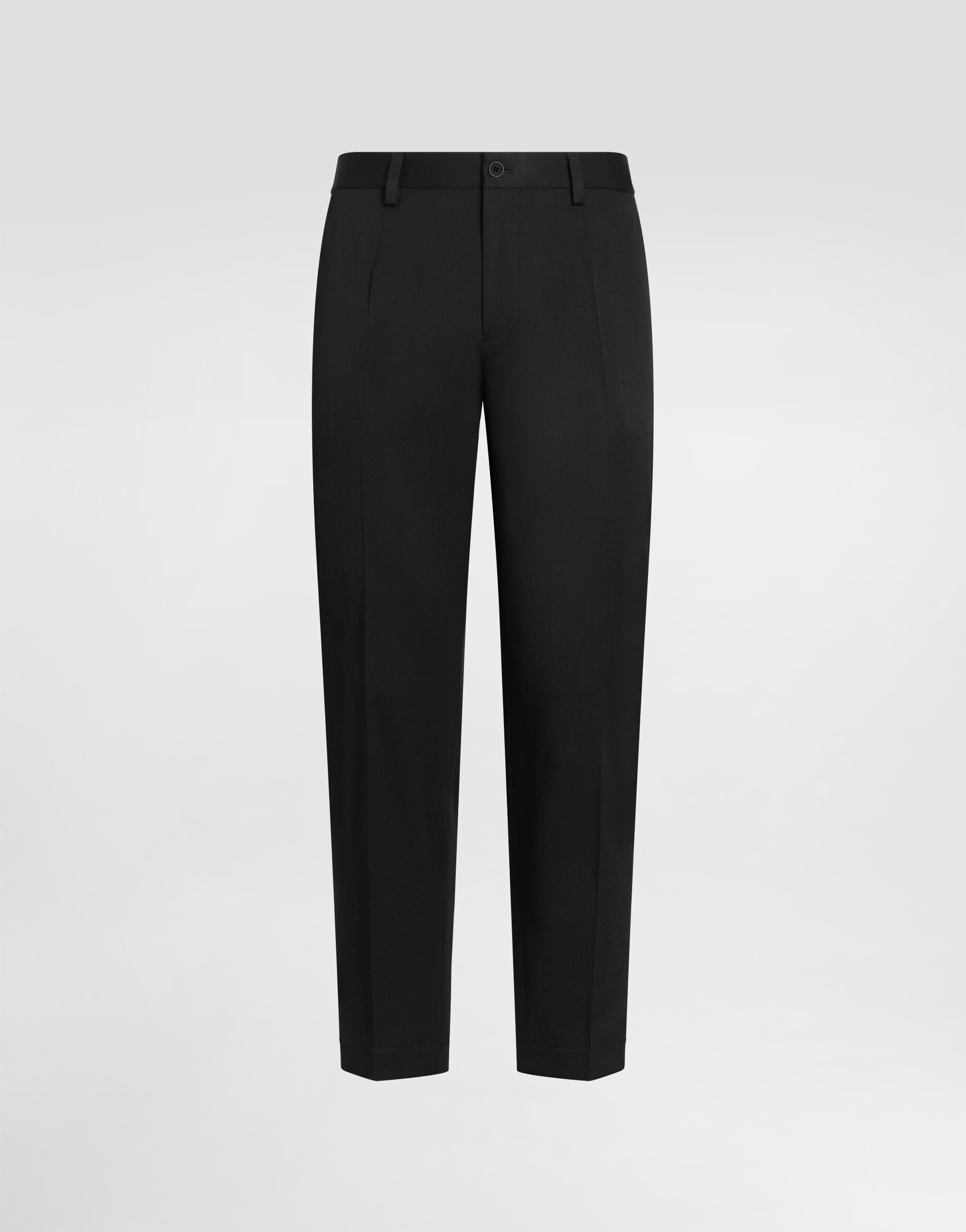 Wool canvas trousers in Black for Men | Dolce&Gabbana®