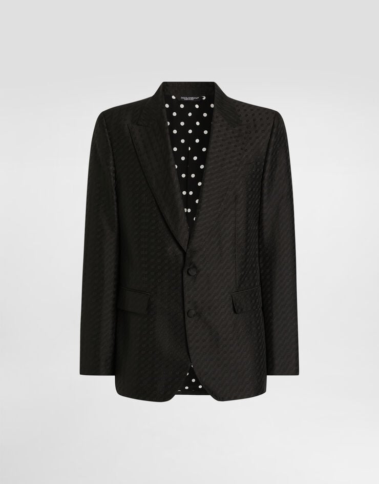 Dolce & Gabbana Single-breasted sicilia light jacket with micro pattern jacquard Dolce & Gabbana Single-breasted sicilia light jacket with micro pattern jacquard Black G2TV4THJMQY