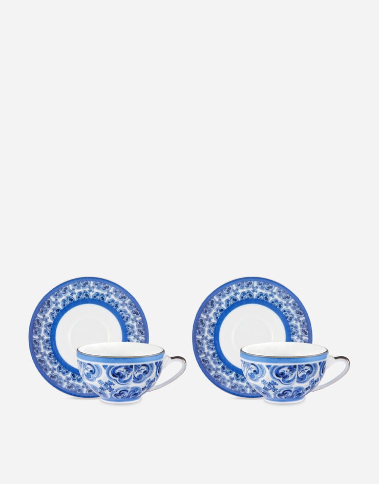 Dolce & Gabbana Gift Box With 2 Porcelain Espresso Cups With Saucers Multicolor TC0S19TCA88