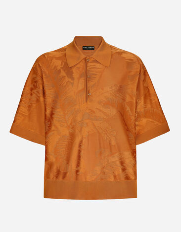 Dolce & Gabbana Oversize short-sleeved silk jacquard polo-shirt Print GXV29TJBSJL