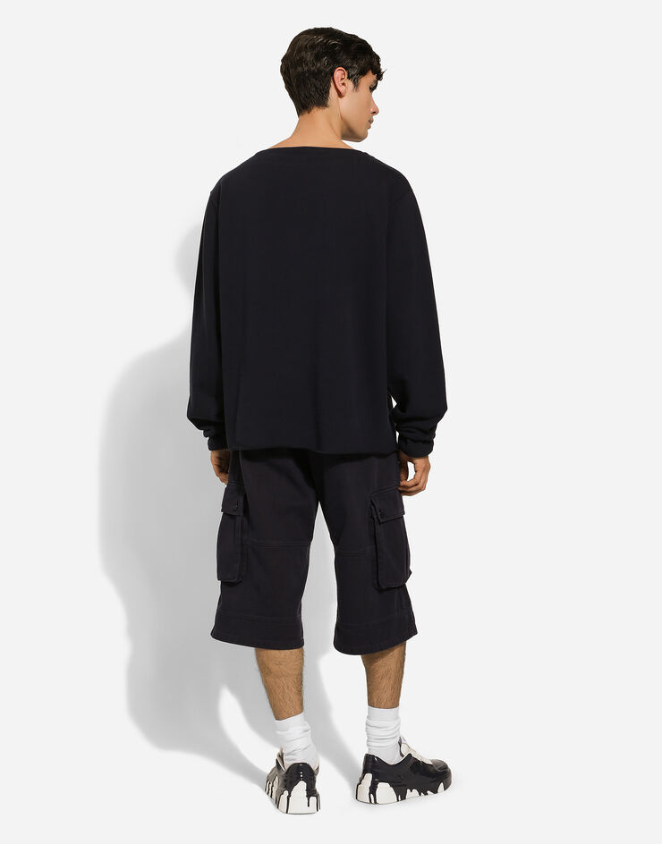 Dolce & Gabbana Cotton cargo shorts with tag Blue GV5JXTG8KH1