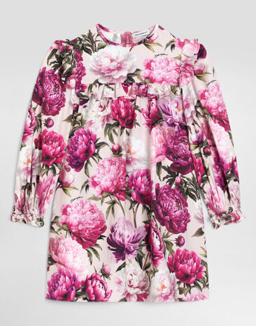 Dolce & Gabbana Peony-print cotton flannel dress Multicolor L54DW5G7QZV