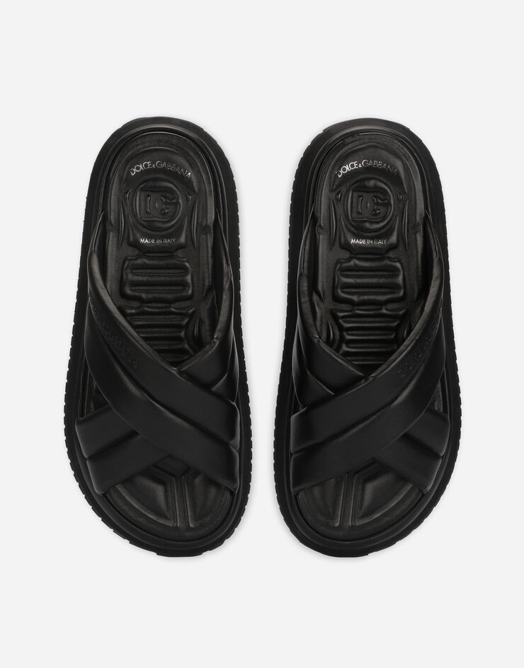 Dolce & Gabbana Nappa-look fabric sandals Black A80329AD437
