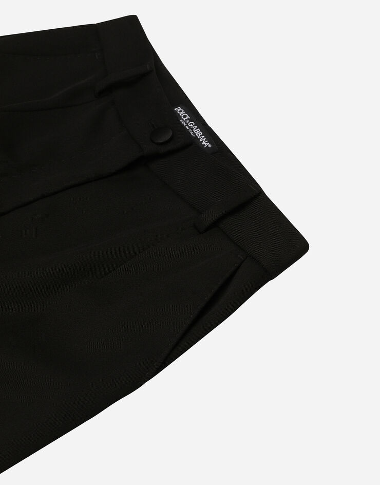 Dolce & Gabbana Pantalón pitillo en gabardina de lana Negro FTC30TFU28J