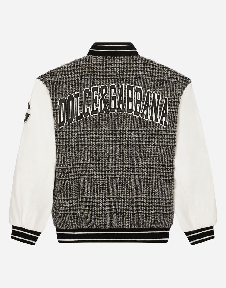Dolce & Gabbana Glen plaid and leather bomber jacket Multicolor L42B41G7EWX