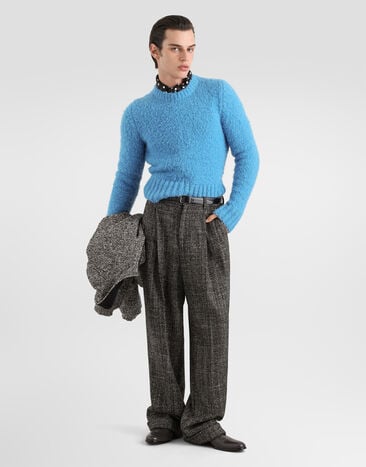Dolce & Gabbana Bouclé-effect pullover Dolce & Gabbana Bouclé-effect pullover Azure GXXCLTJGMMO