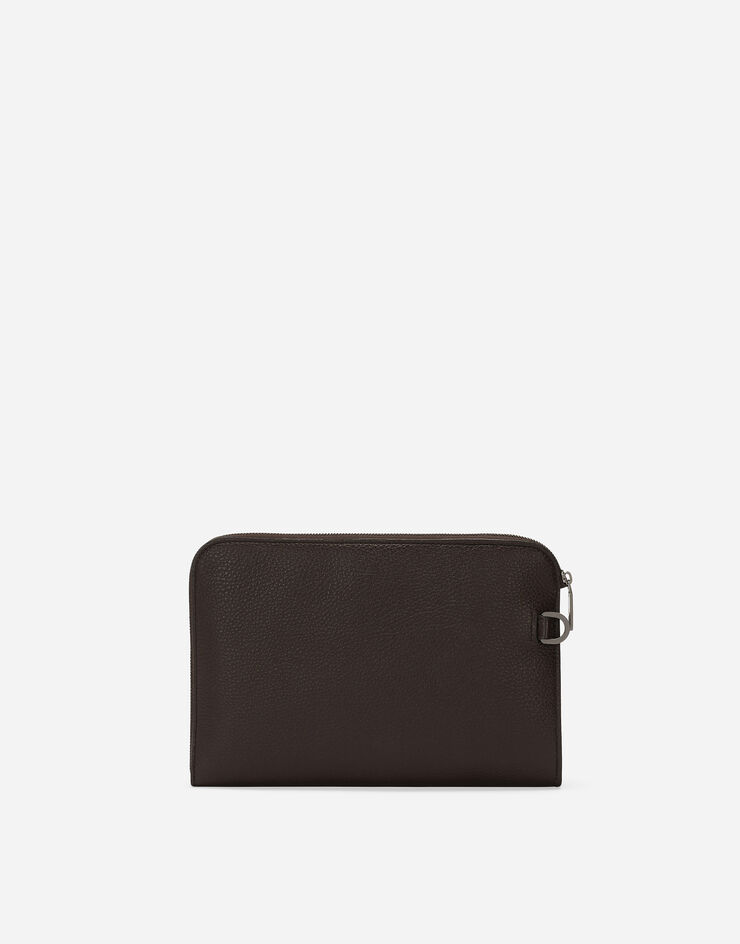Dolce & Gabbana Cartera de mano mediana en piel de ciervo Marrón BM2338A8034