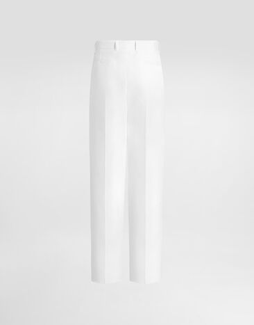 Dolce & Gabbana Linen trousers with double pleat White GP16OTFU4JB