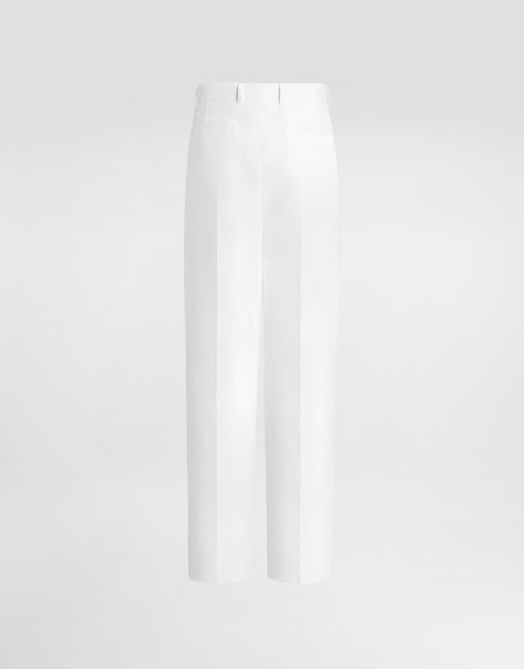 Dolce & Gabbana Linen trousers with double pleat Dolce & Gabbana Linen trousers with double pleat White GP16OTFU4JB