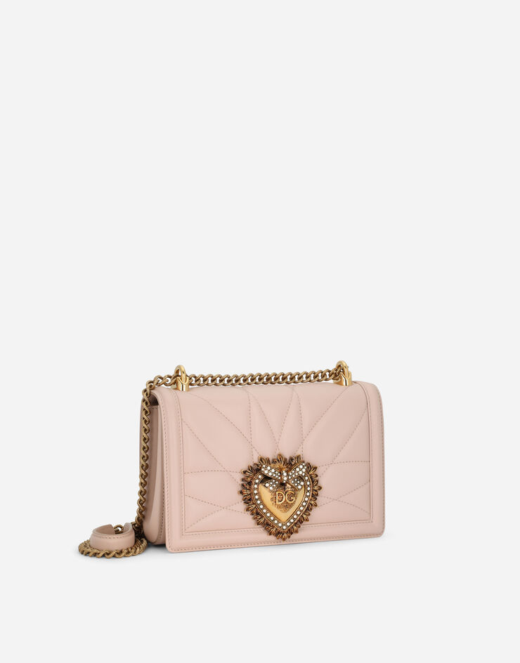 Dolce & Gabbana Medium Devotion bag in quilted nappa leather Pale Pink BB6652AV967