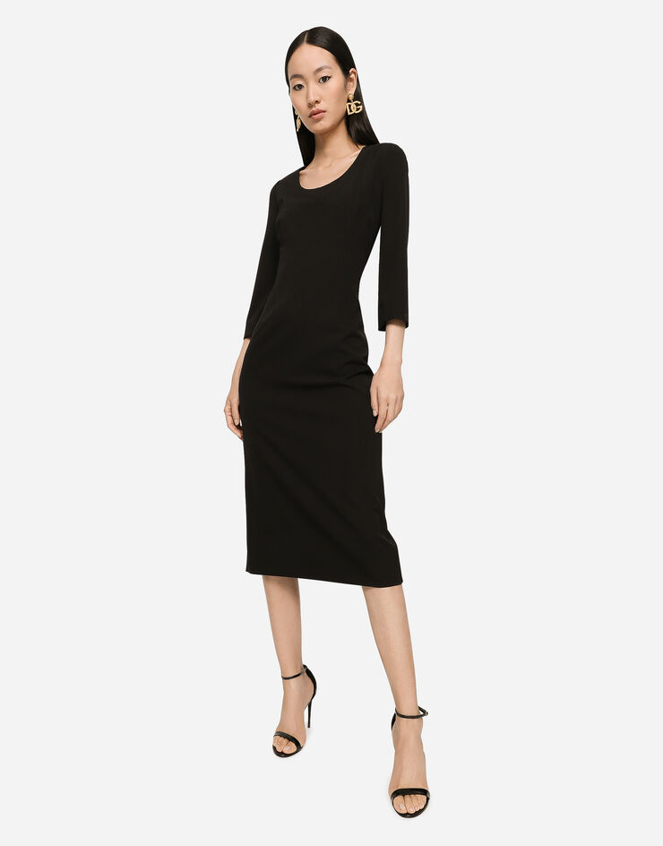 Dolce&Gabbana Woolen calf-length dress Black F6CNWTFUBGB