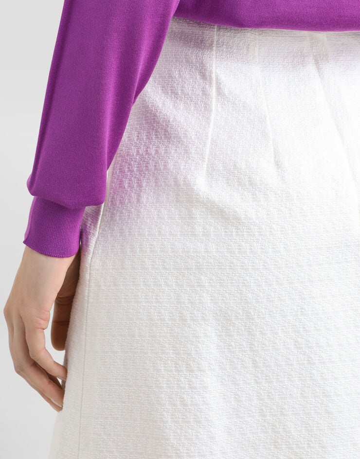 Dolce & Gabbana Stretch mat mini skirt White F4C7ETFU9AU