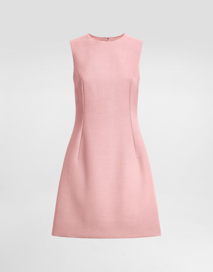 Dolce & Gabbana 羊毛绉绸收腰迷笛连衣裙 Pink F6TMMTFU2L8