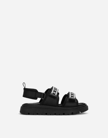 Dolce&Gabbana Calfskin sandals with DG logo tape Black DA5173A1671