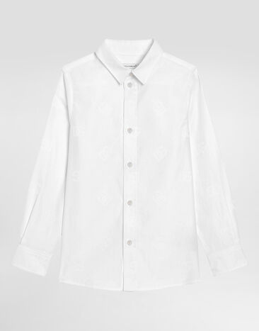 DolceGabbanaSpa Logo jacquard poplin shirt White L43S23FJ5GU