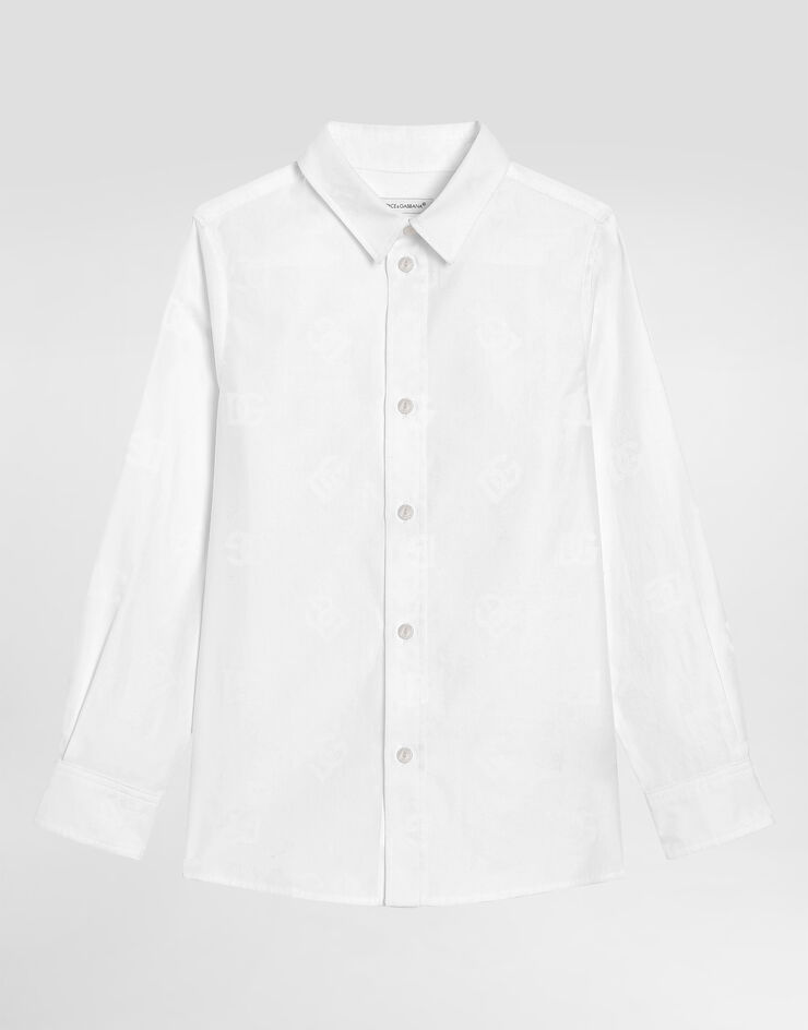DolceGabbanaSpa Logo jacquard poplin shirt White L43S23FJ5GU