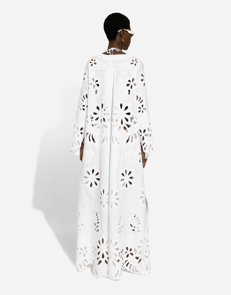 Dolce & Gabbana Long cotton caftan with cut-out detailing White F6JIEZGDCJ3