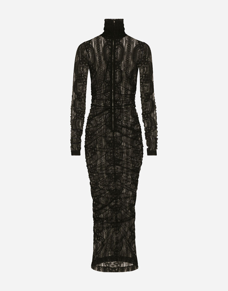 Dolce & Gabbana Lace calf-length dress Nero F6AKUTFLRDN