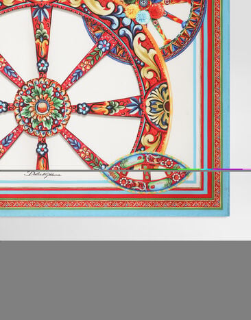Dolce & Gabbana 70x70 carretto-print silk twill scarf Multicolor FN092RGDDU4