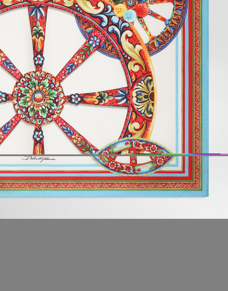 Dolce & Gabbana 70x70 carretto-print silk twill scarf Multicolor FN092RGDDU4