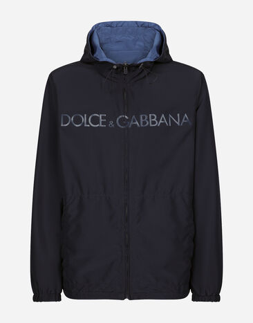 Dolce & Gabbana Reversible jacket with hood and logo Brown G9BEILHULT3