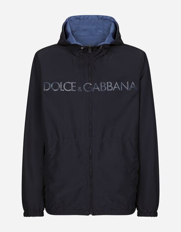 Dolce & Gabbana Blouson réversible avec capuche à logo Bleu G9AXYTGH666