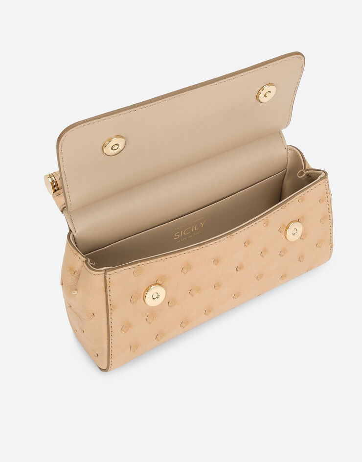 Dolce & Gabbana Sicily Mini ostrich leather handbag Dolce & Gabbana Sicily Mini ostrich leather handbag Beige BB7116B8288