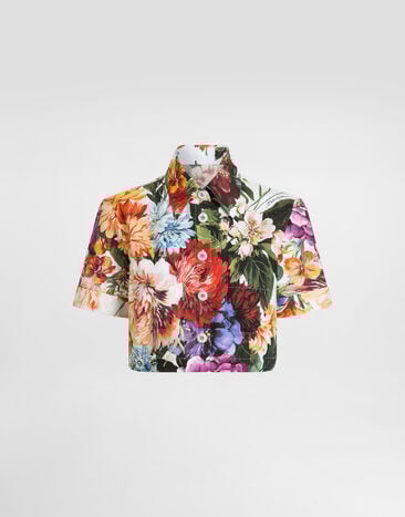 Dolce & Gabbana Flower bouquet-print poplin shirt Print F5T80THS5TR