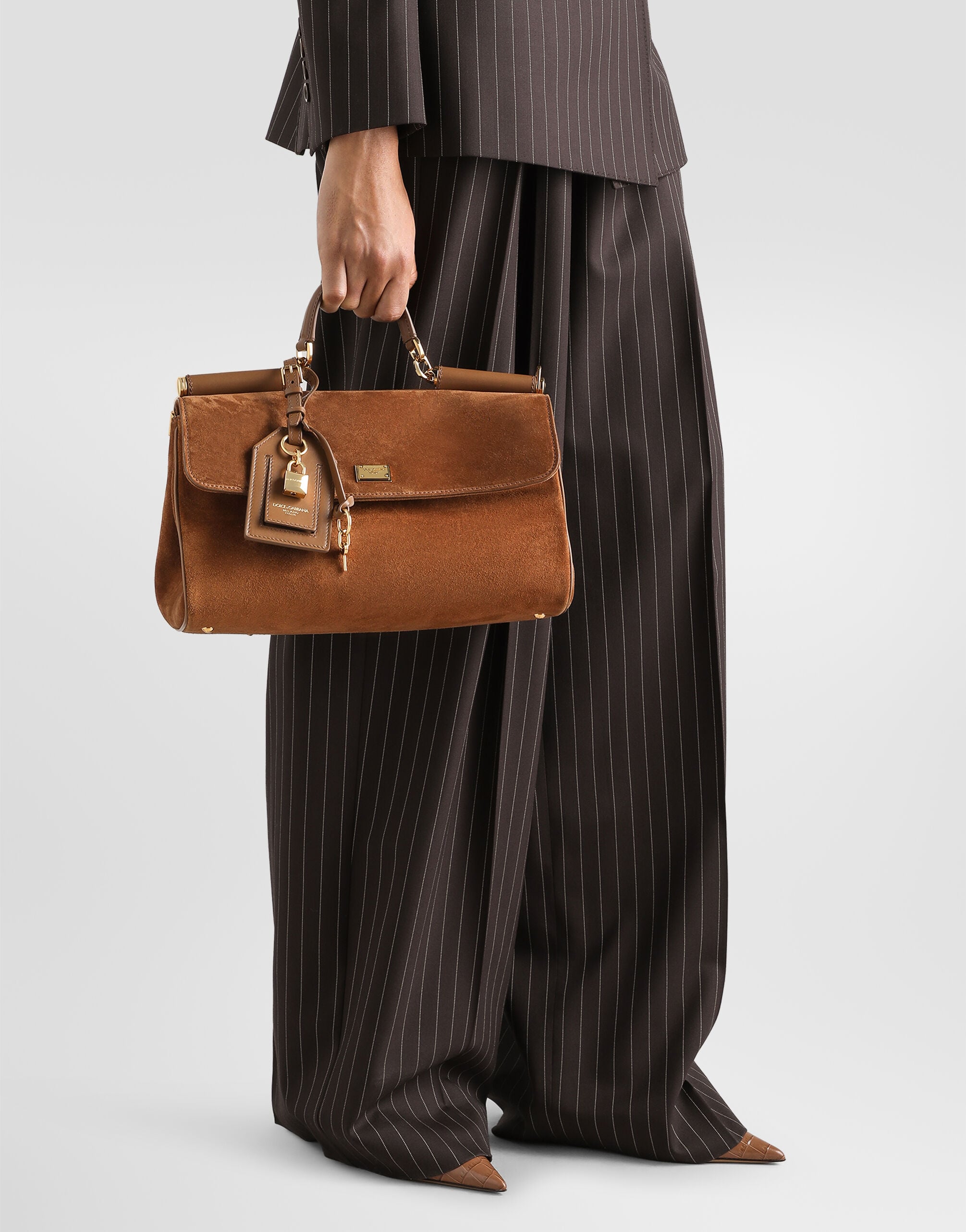 Medium My Sicily handbag in split calfskin in Multicolor for Women