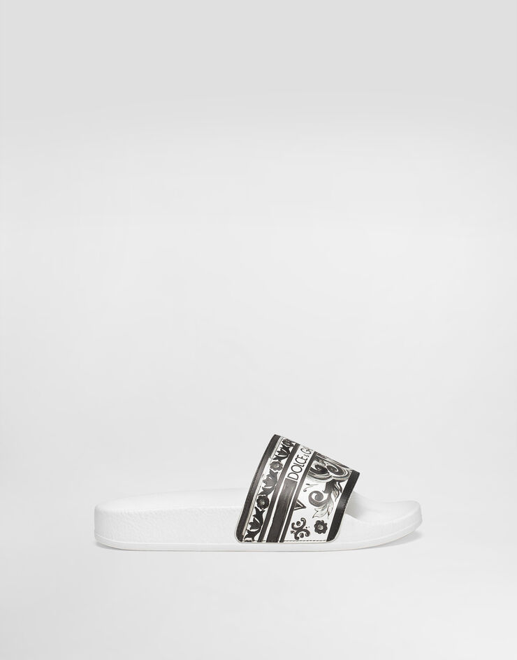 Dolce & Gabbana Slide in vitello stampa Maiolica Multicolore DD0318A1838