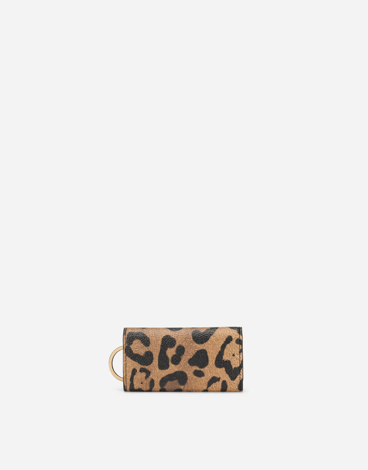 Dolce & Gabbana Porte-clés en crespo à imprimé léopard avec plaquette à logo Multicolore BI1362AW384