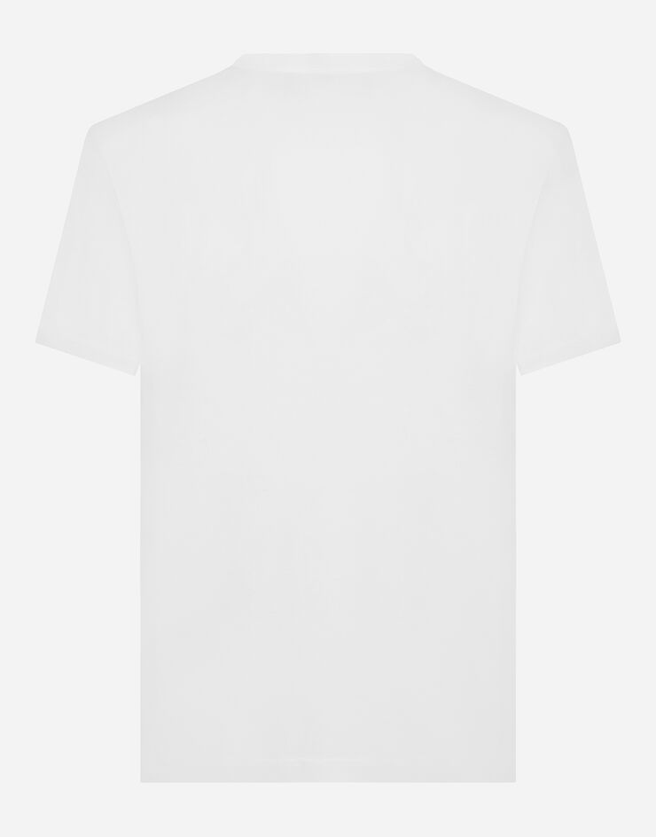 Dolce & Gabbana T-shirt en coton à écusson DG Blanc G8PL5ZFU7EQ