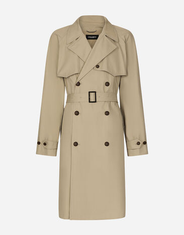 Dolce & Gabbana Zweireihiger Trenchcoat Drucken G5JH9THI1S8