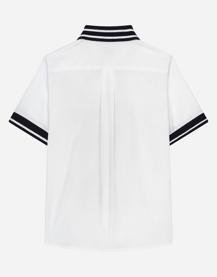 Dolce & Gabbana Polo camicia in popeline con logo Dolce&Gabbana Bianco L43S57G7NML