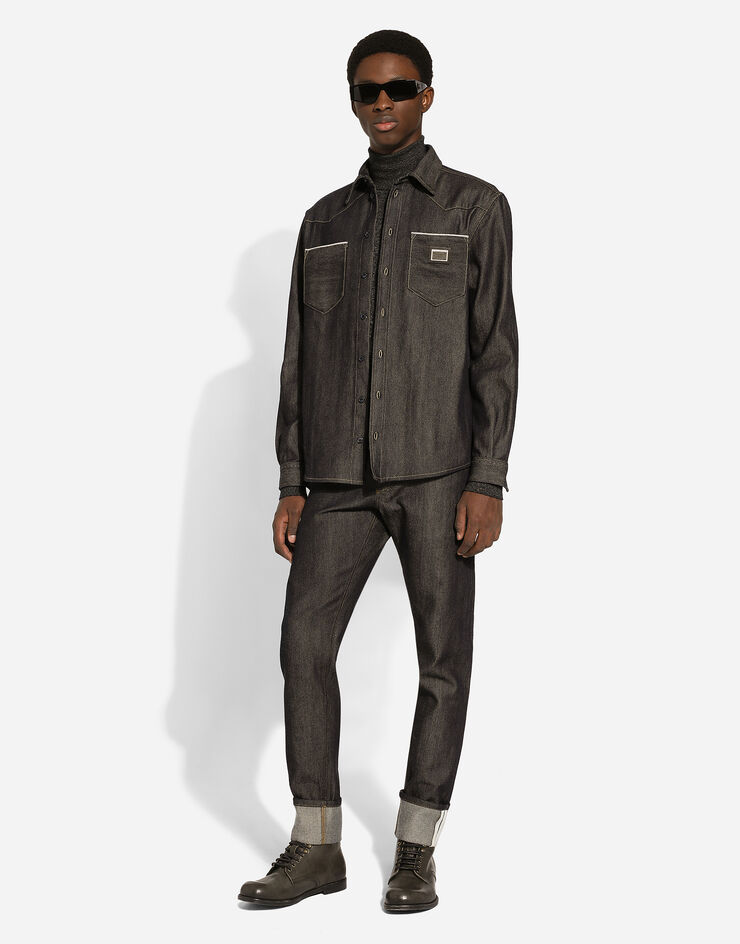 Regular-fit blue denim jeans in Multicolor for Men | Dolce&Gabbana®