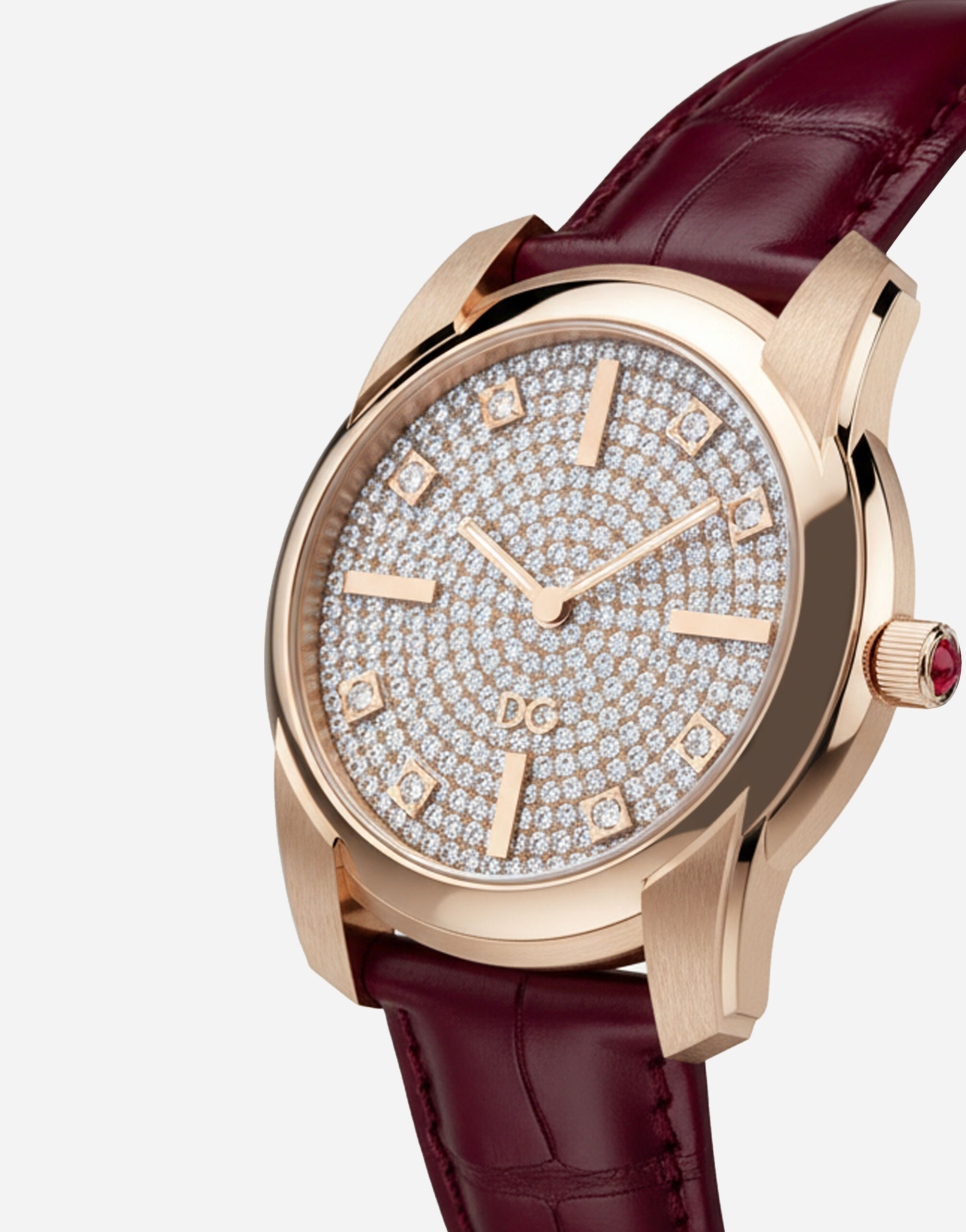 DOLCE & GABBANA DG7 自動巻き腕時計 Redのウィメンズ DG7 Pavé red gold watch | Dolce&Gabbana®