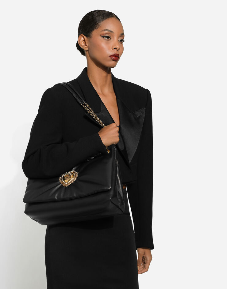 Large Devotion Soft shoulder bag in Black for Women | Dolce&Gabbana®