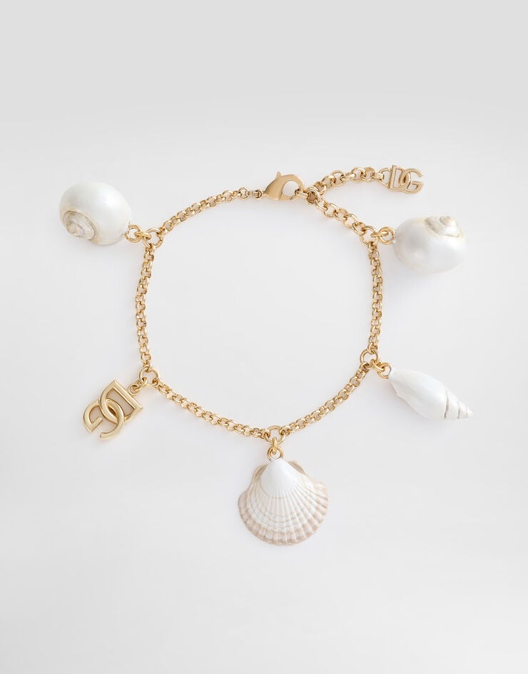 Dolce & Gabbana Bracelet with DG logo and shell charms Gold WBQ6C5W1111