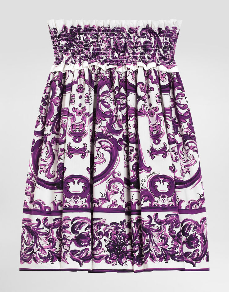Dolce & Gabbana Majolica-print cotton poplin skirt Multicolor L55I64FI5JG