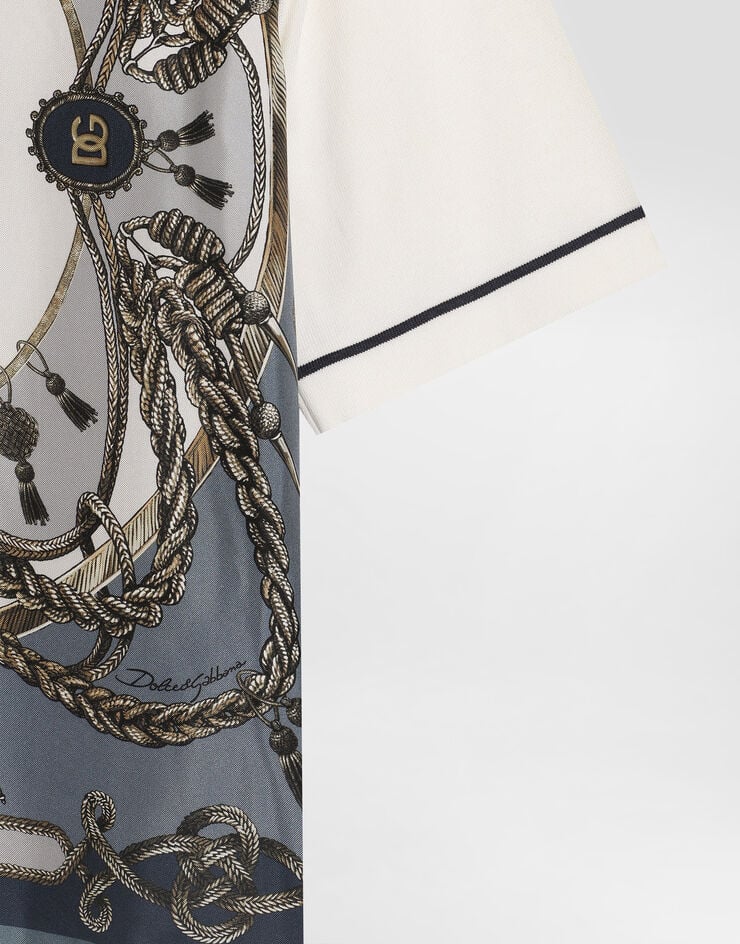 Dolce & Gabbana Silk and cotton shirt with twill Multicolor GXV90TJGMG3