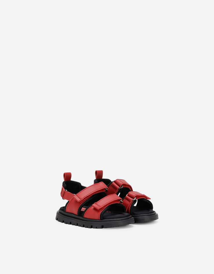 Dolce & Gabbana Calfskin sandals with DG logo Red DL0069AQ790