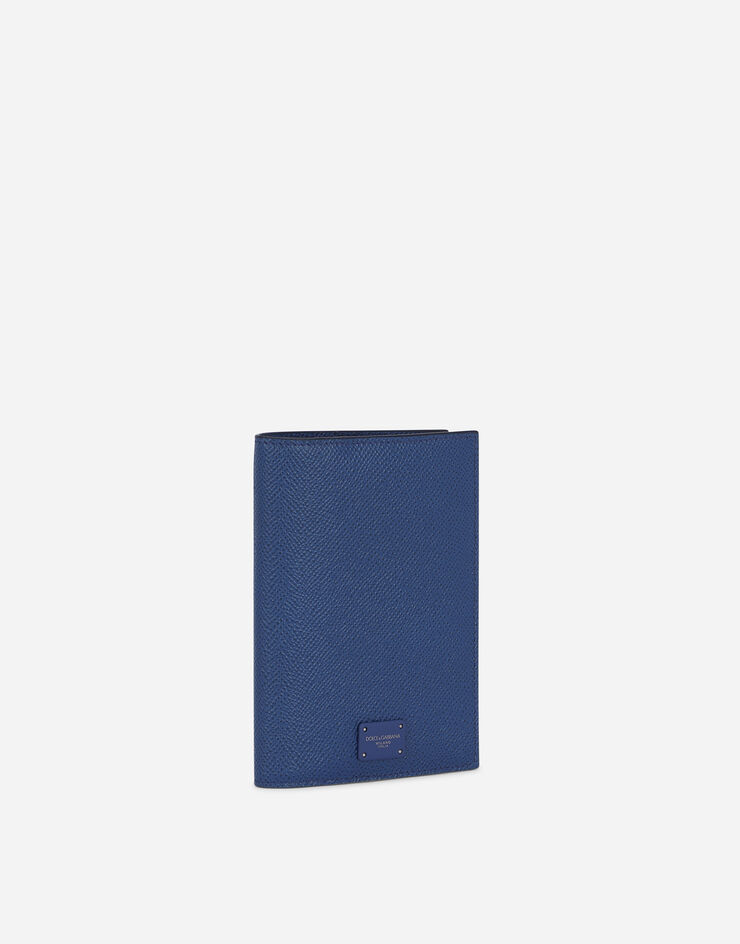 Dolce & Gabbana Dauphine calfskin passport holder Blue BP2215AZ602