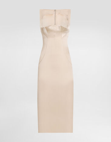 Dolce & Gabbana Stretch satin calf-length sheath dress Print F6IAPTFSUBV