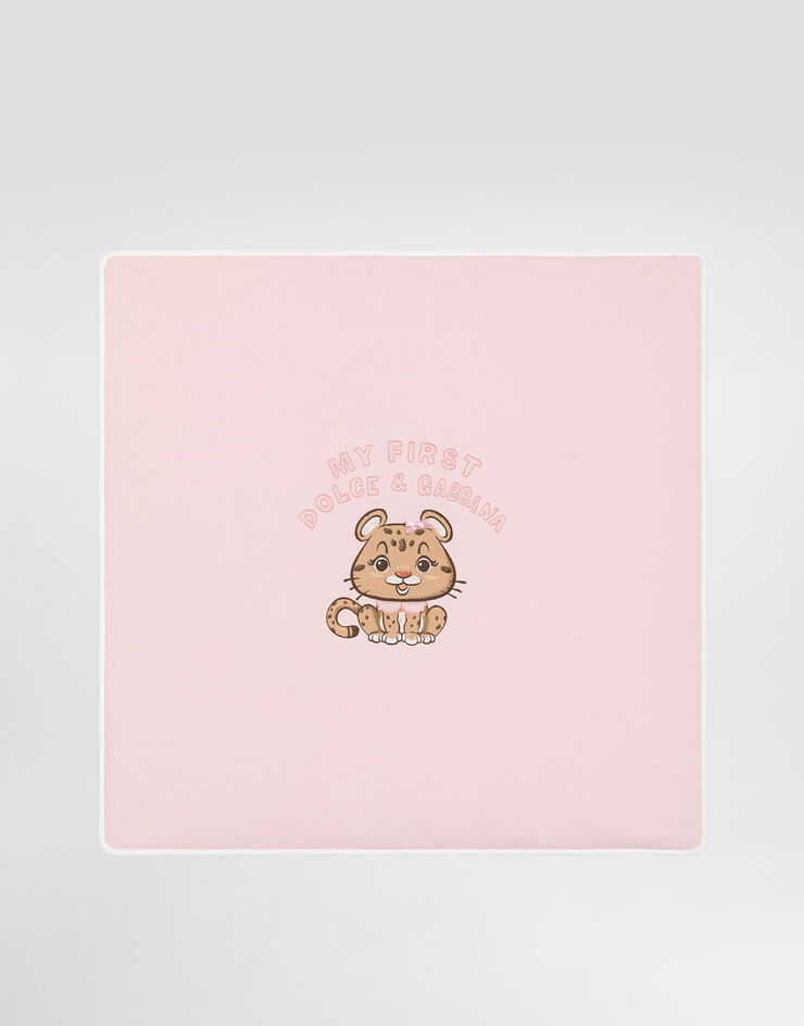 Dolce & Gabbana Interlock blanket with print and bow Multicolor LNJAE7G7PNO